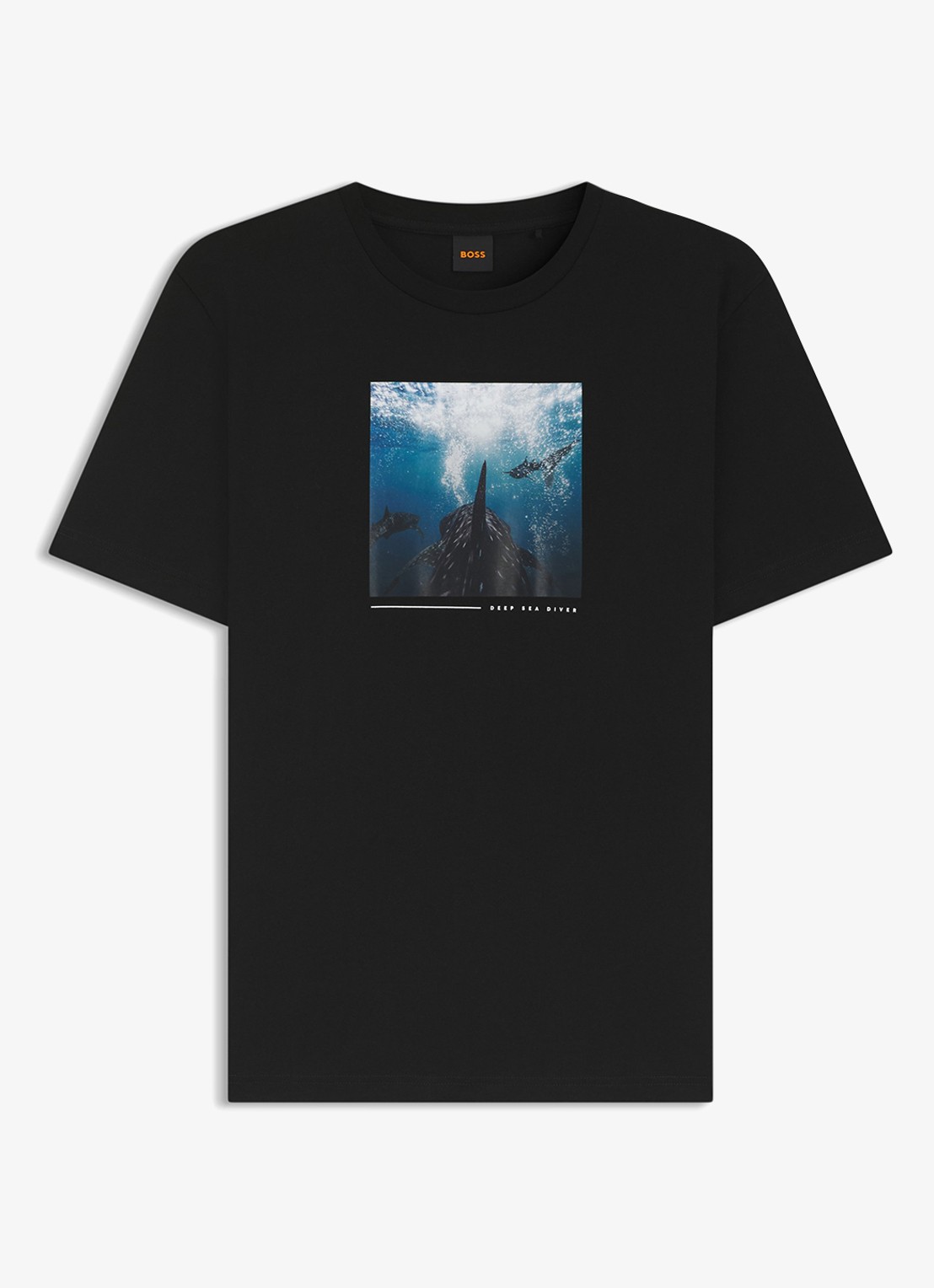 BOSS T-shirt met print  - voorkant black-001 / zwart