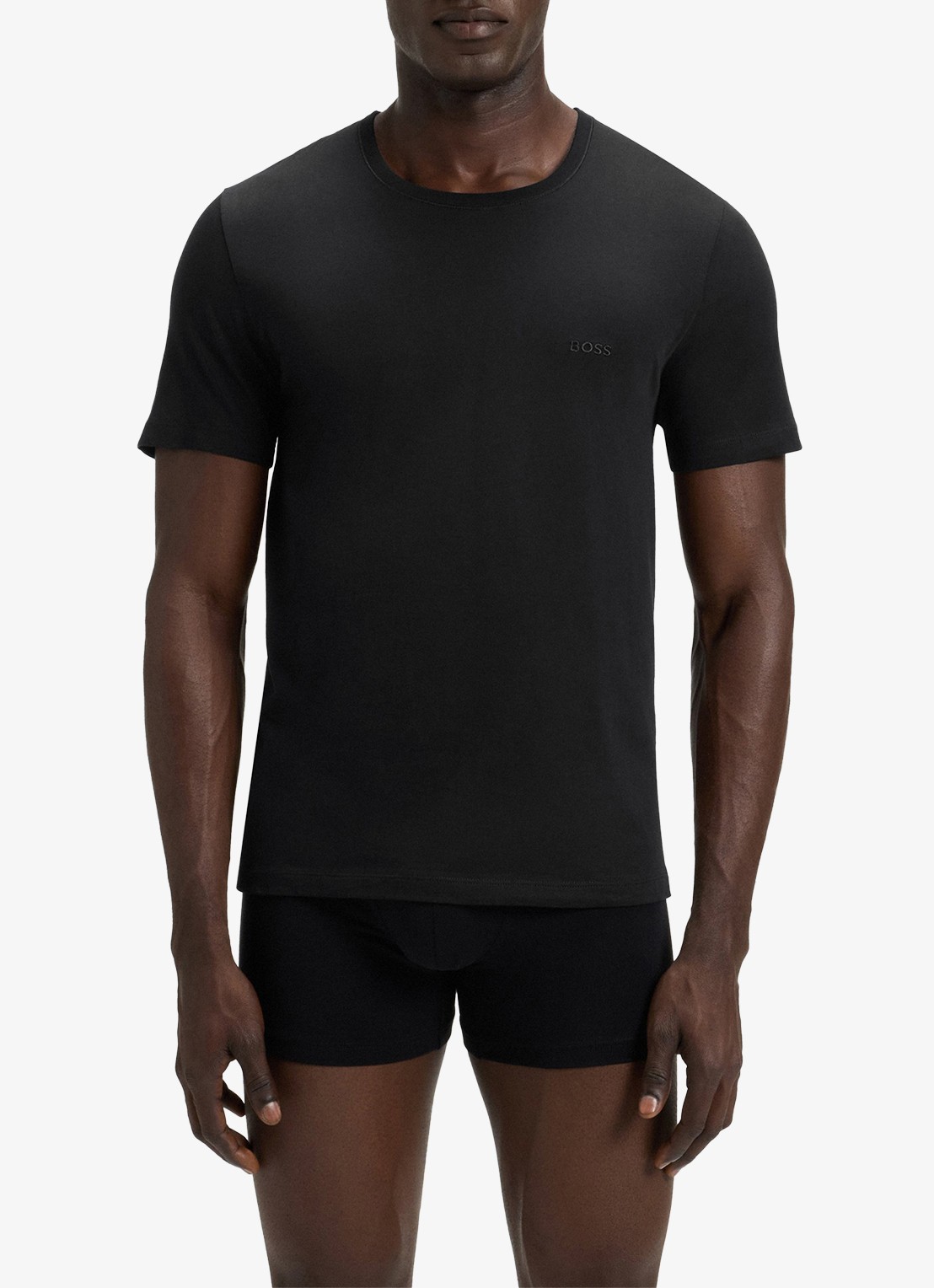 BOSS T-shirt met ronde hals in 3-pack - detail donkergrijs