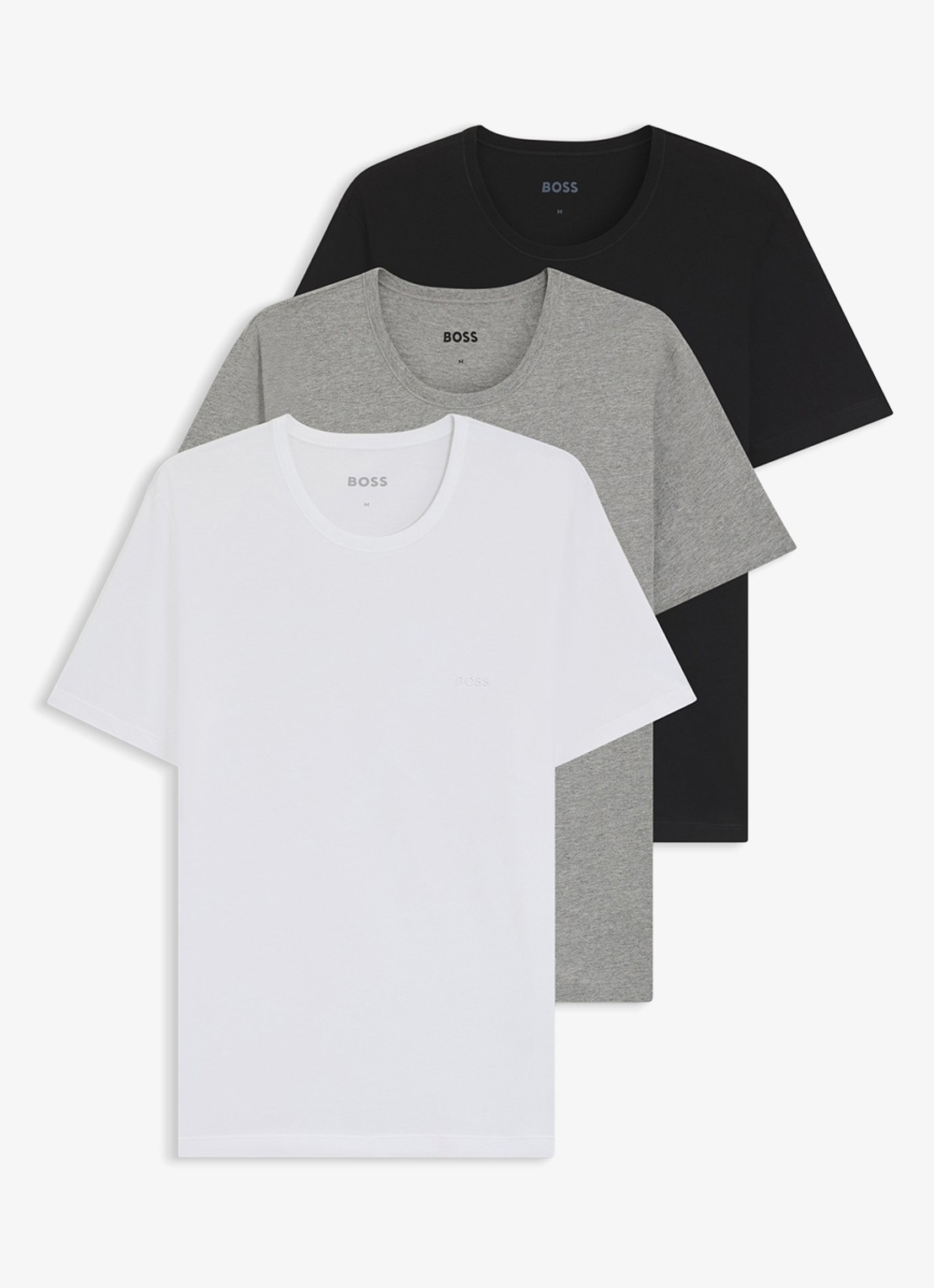 BOSS T-shirt met ronde hals in 3-pack - voorkant 5 grijsmele