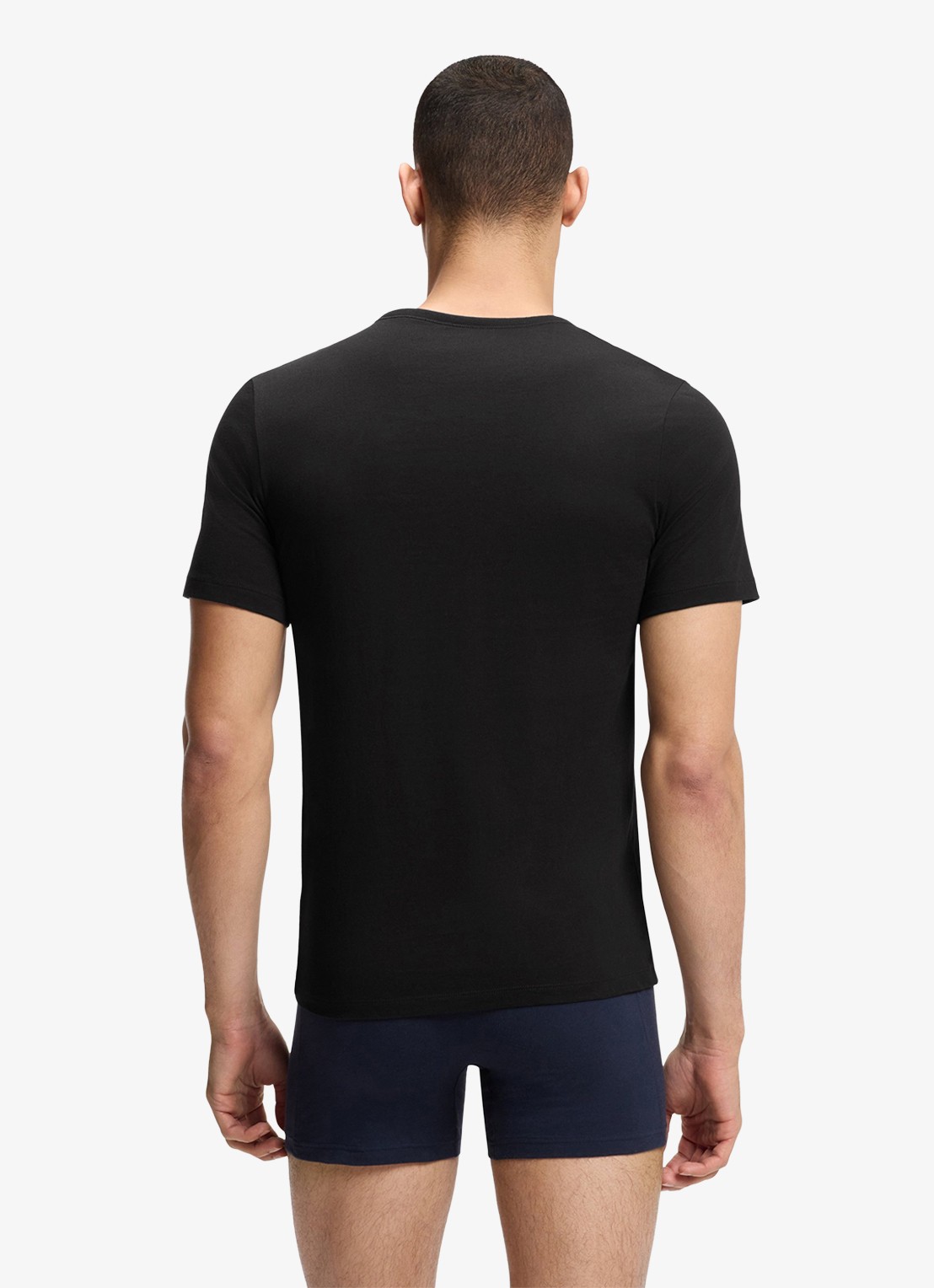BOSS T-shirt met ronde hals in 3-pack - achterkant zwart