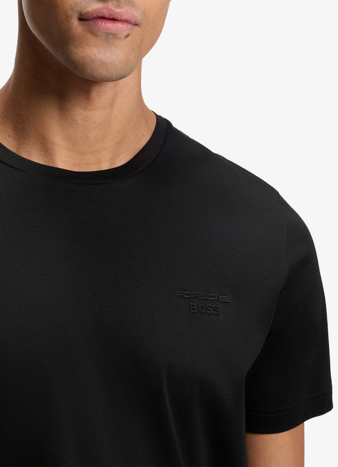 BOSS T-shirt met ronde hals - detail 5 zwart