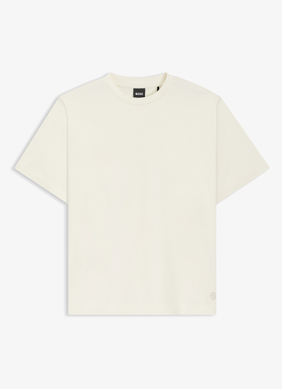 BOSS T-shirt met ronde hals - voorkant creme