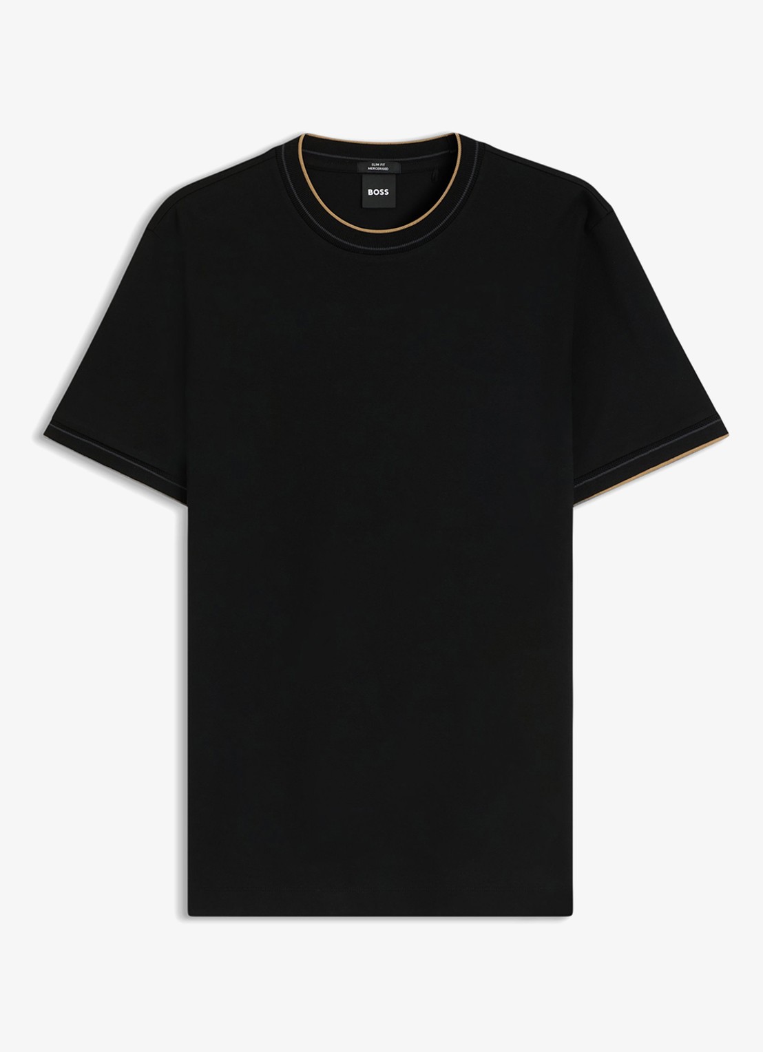 BOSS T-shirt met ronde hals - voorkant 2 zwart