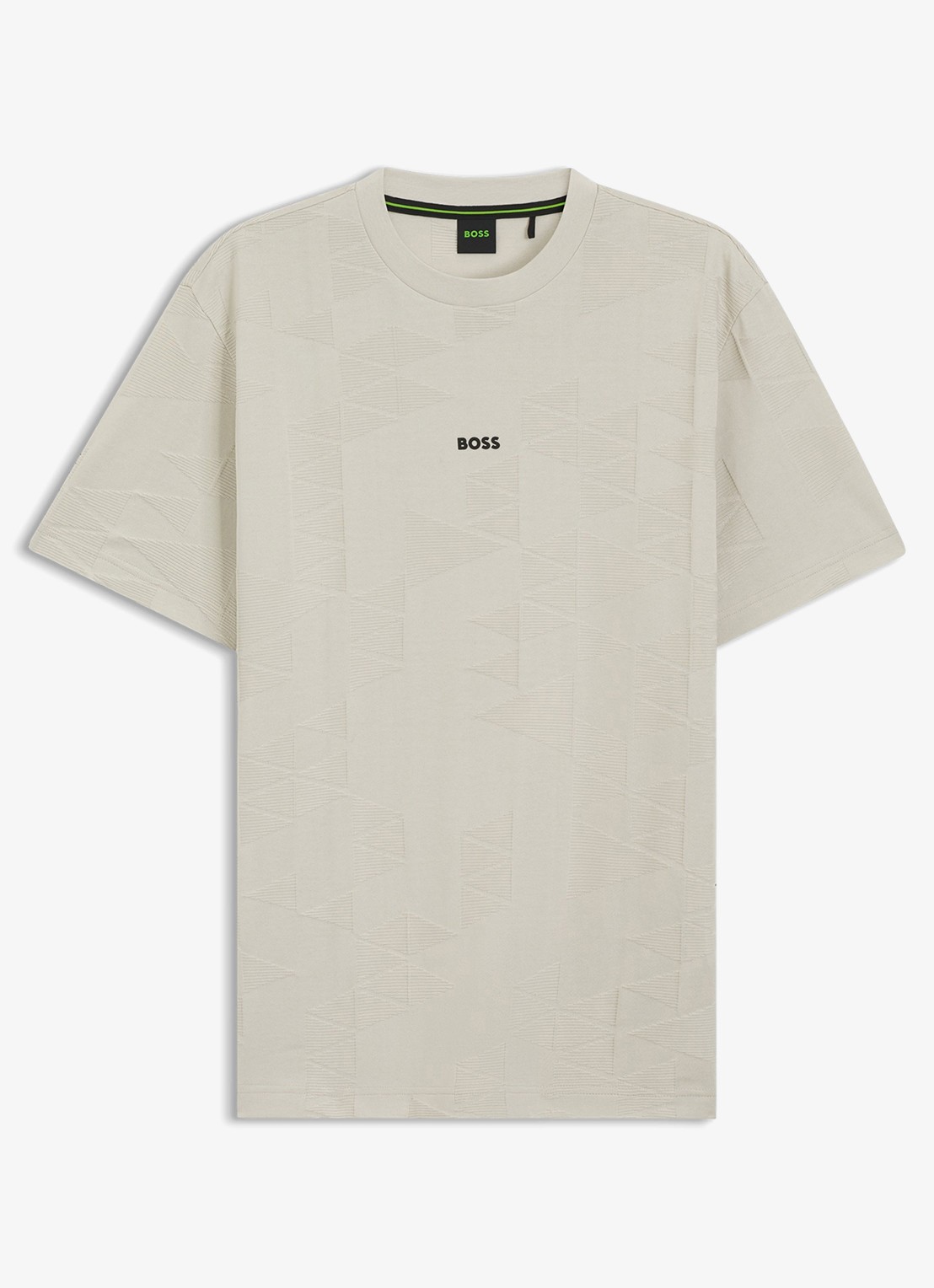 BOSS T-shirt met structuur - voorkant 4 beige
