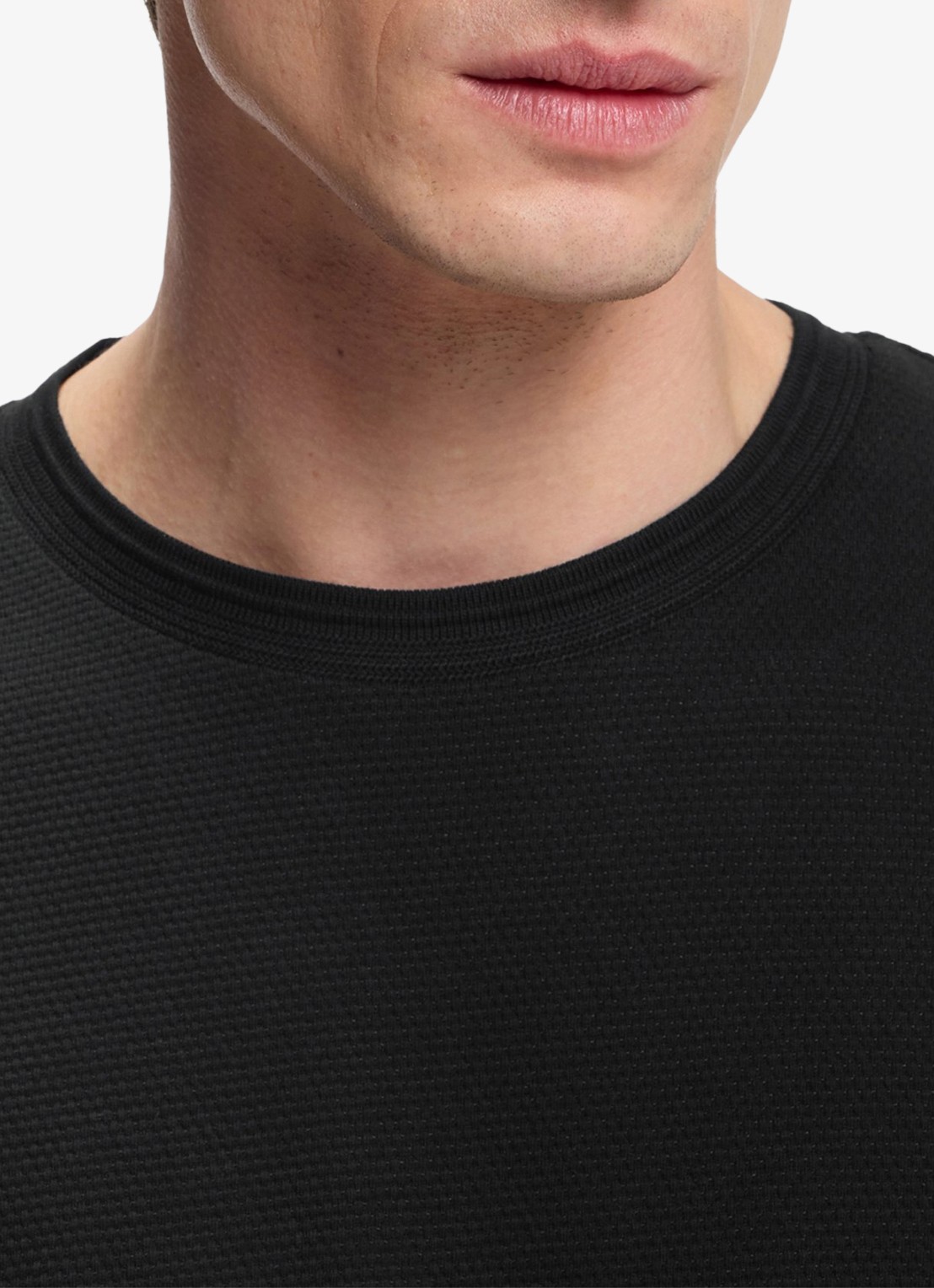 BOSS T-shirt met structuur - detail 5 black-001 / zwart
