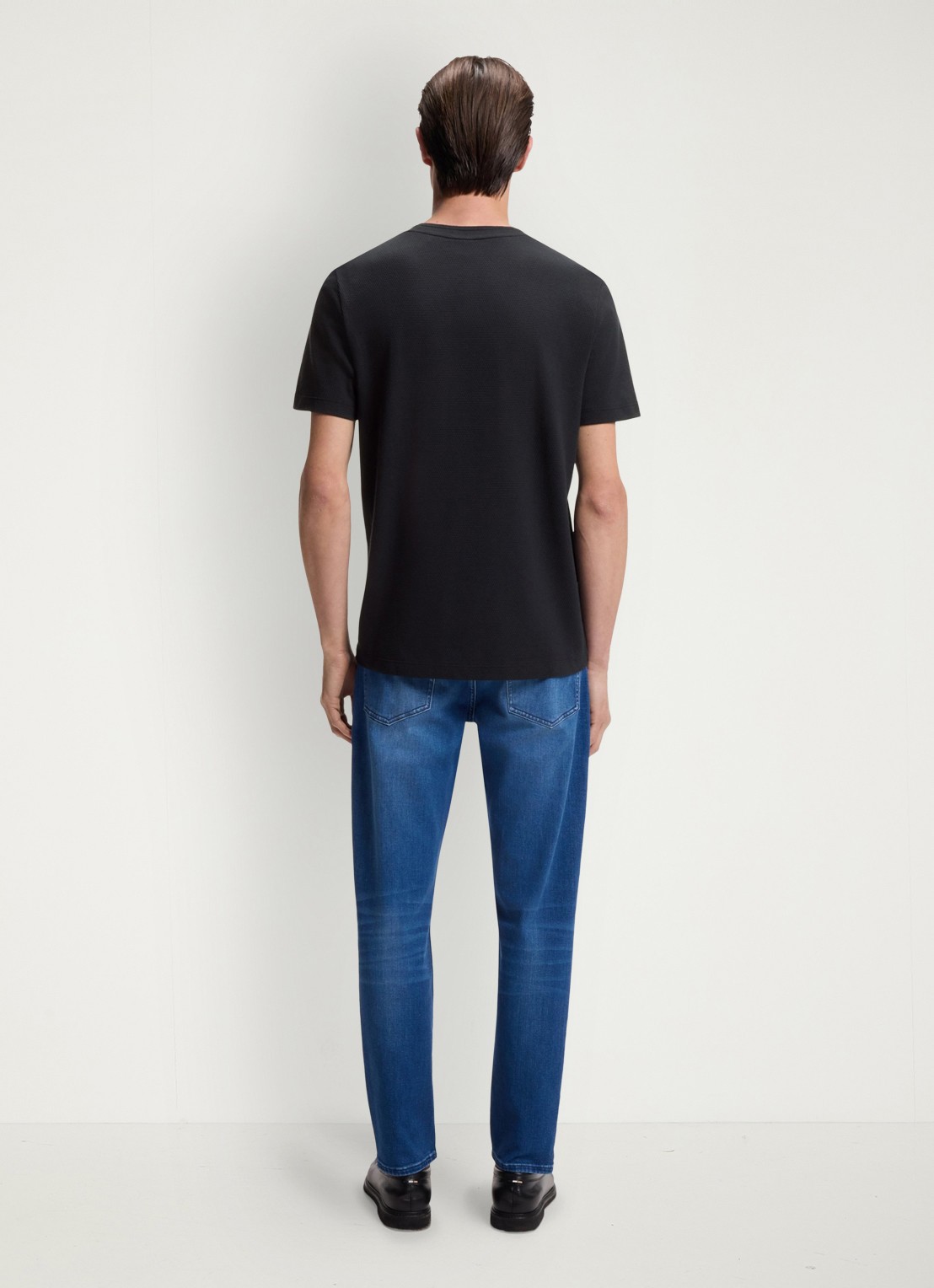 BOSS T-shirt met structuur - achterkant dark blue-404 / blauw