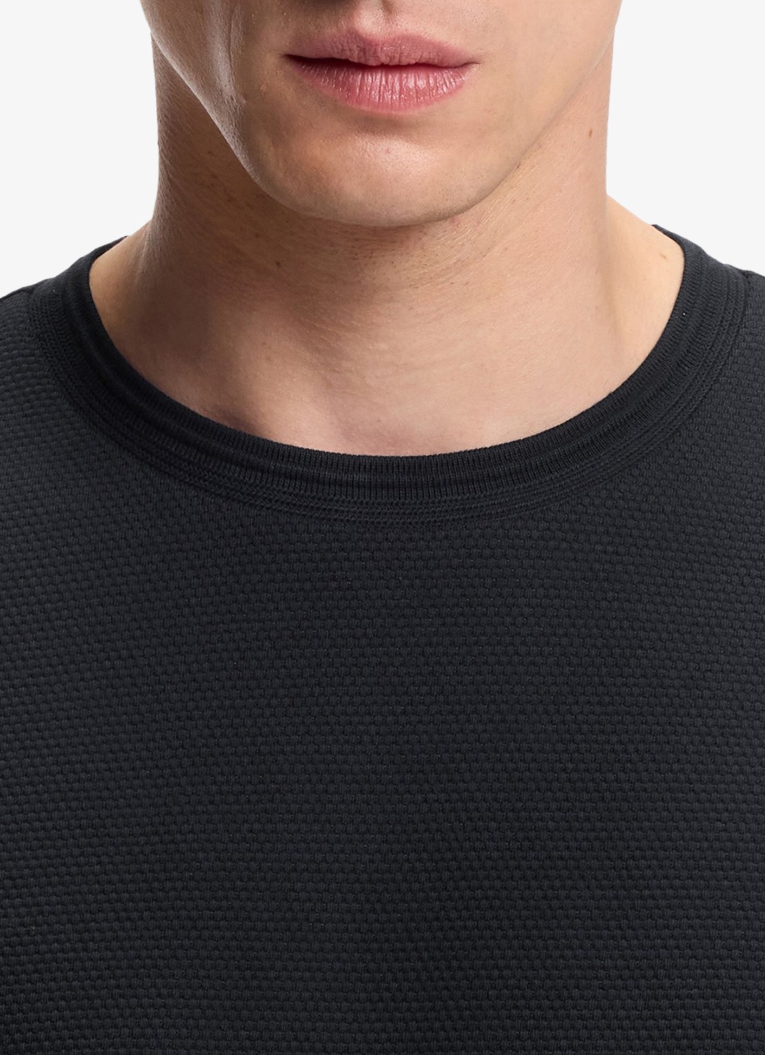 BOSS T-shirt met structuur - detail 3 dark blue-404 / blauw