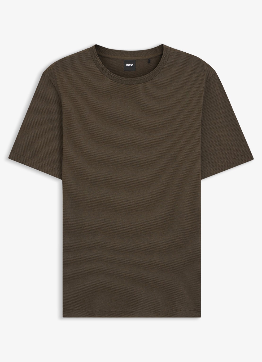 BOSS T-shirt met structuur - voorkant 2 open green-342 / groen