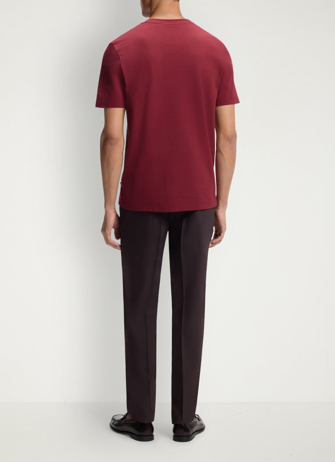 BOSS T-shirt met structuur - achterkant 3 medium red-611 / rood