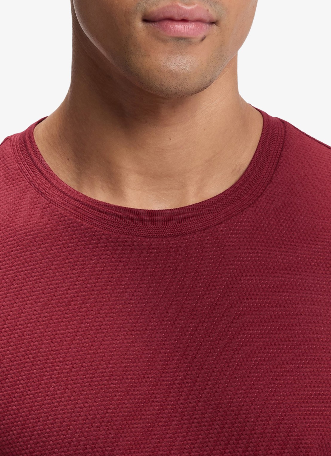 BOSS T-shirt met structuur - detail 5 medium red-611 / rood