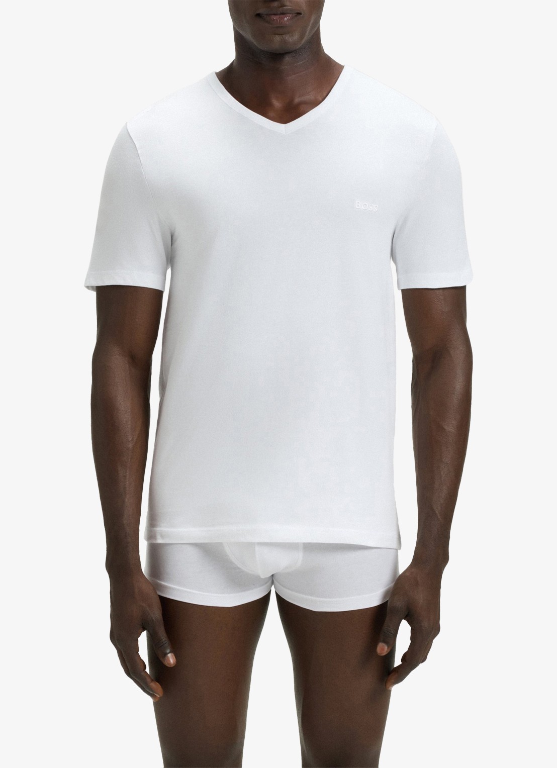 BOSS T-shirt met V-hals in 3-pack - detail 3 wit
