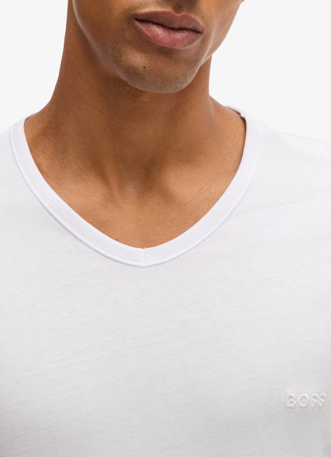 BOSS T-shirt met V-hals in 3-pack - detail 5 wit