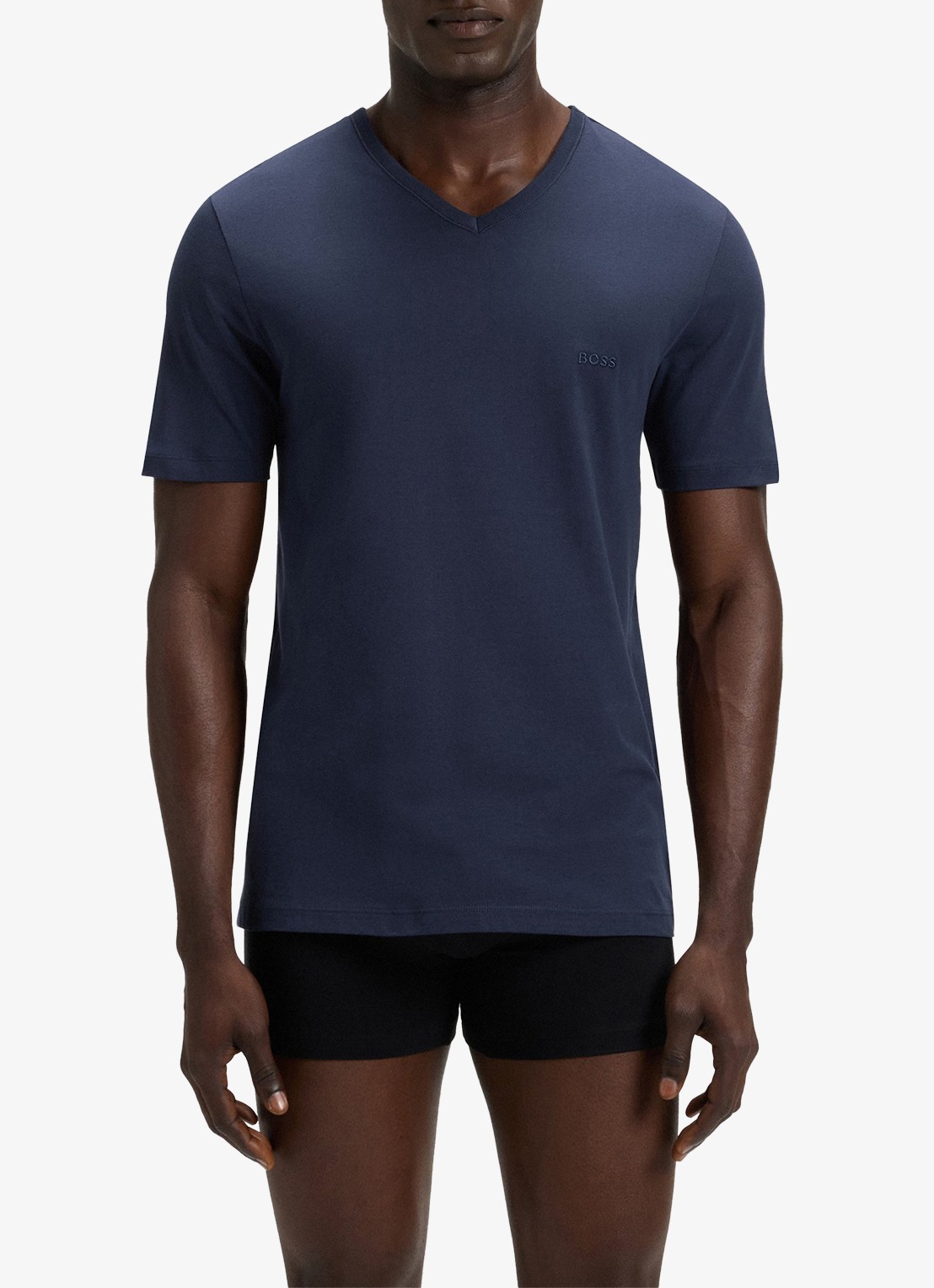 BOSS T-shirt met V-hals in 3-pack - detail 4 donkerblauw