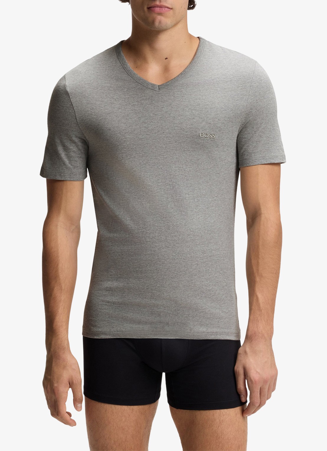 BOSS T-shirt met V-hals in 3-pack - detail 3 grijsmele
