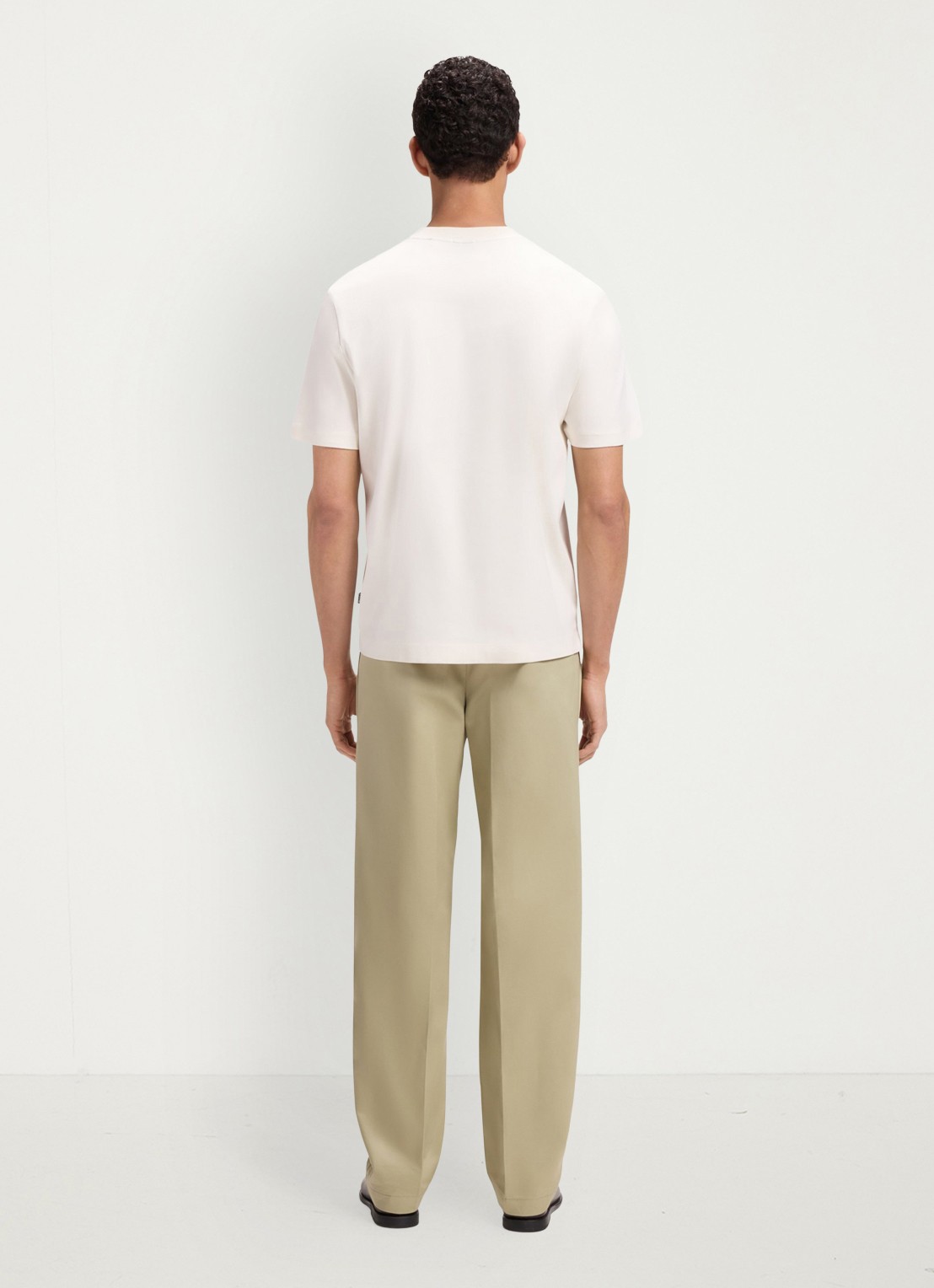 BOSS T-shirt van gemerceriseerde katoen met Double B-monogram - achterkant open white-118 / wit