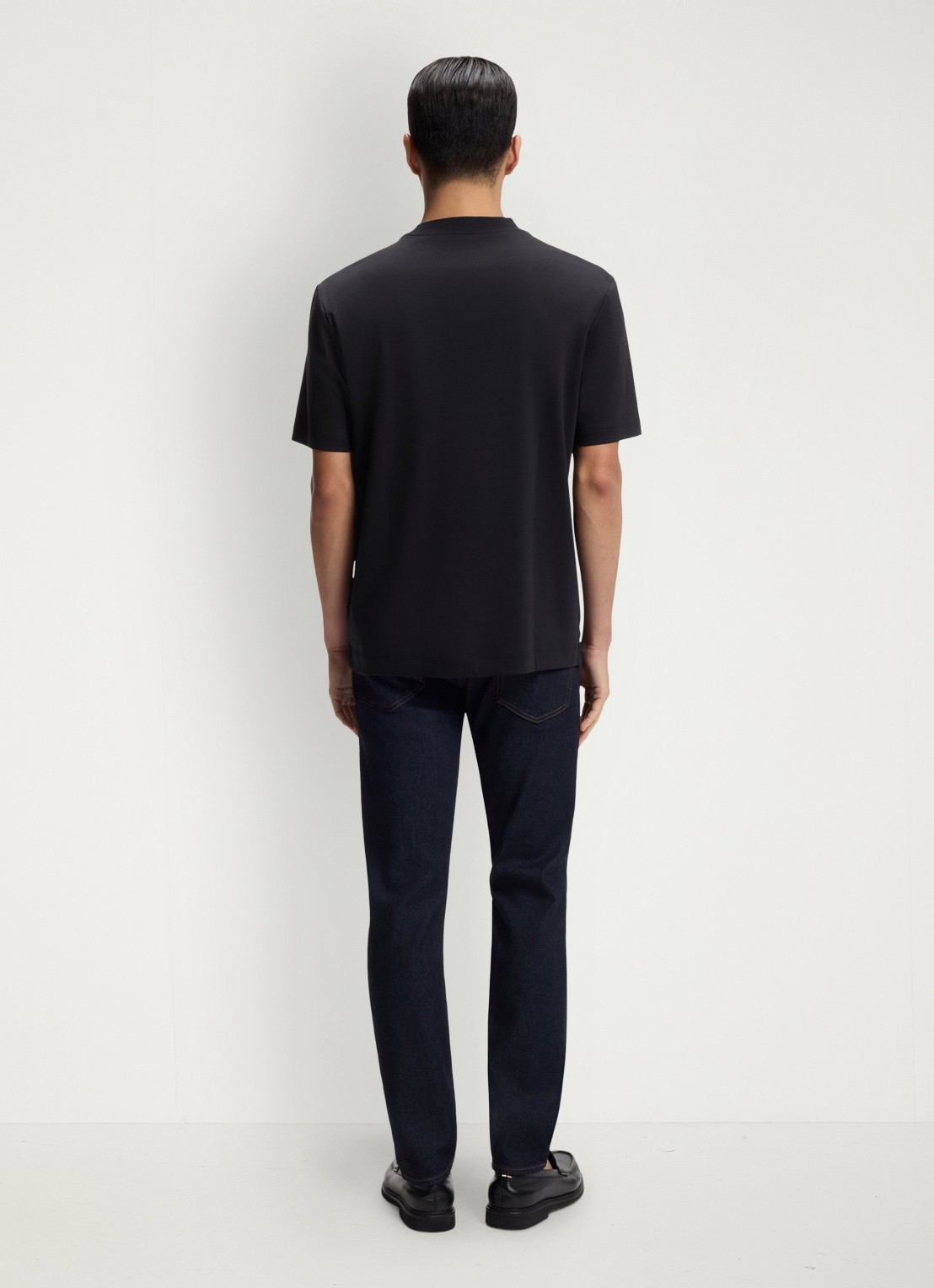 BOSS T-shirt van gemerceriseerde katoen met Double B-monogram - achterkant dark blue-404 / blauw