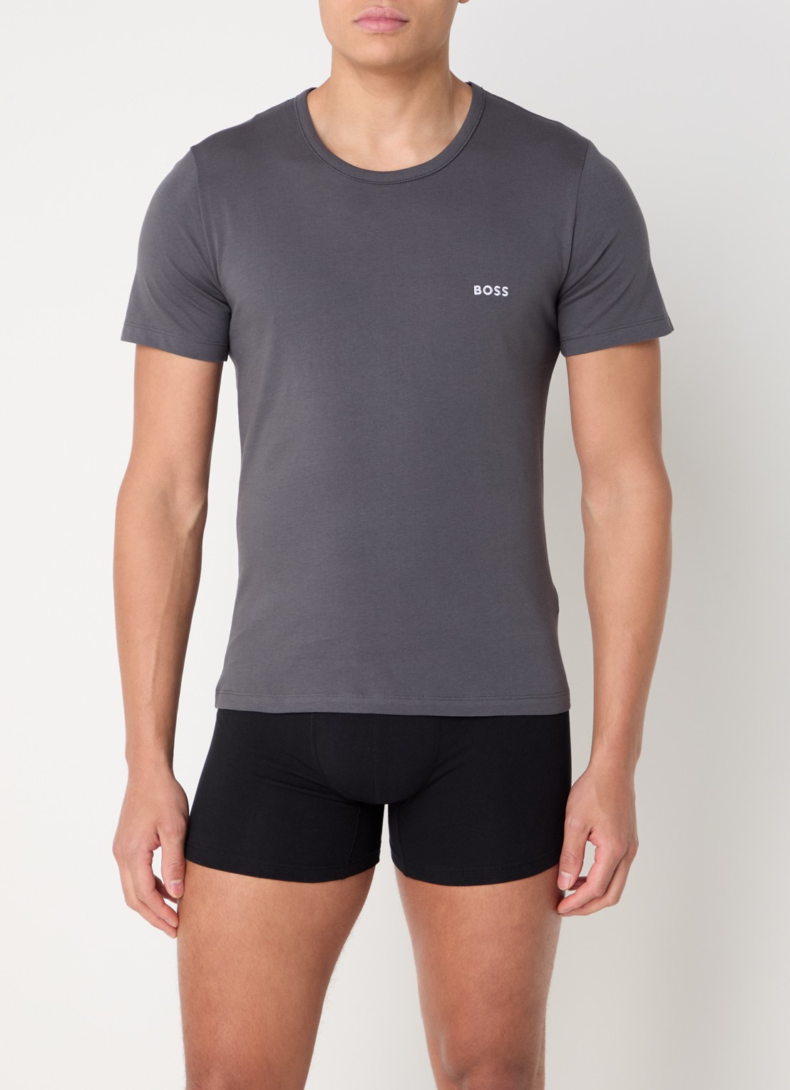BOSS T-shirt van katoen in 3-pack - voorkant 4 legergroen