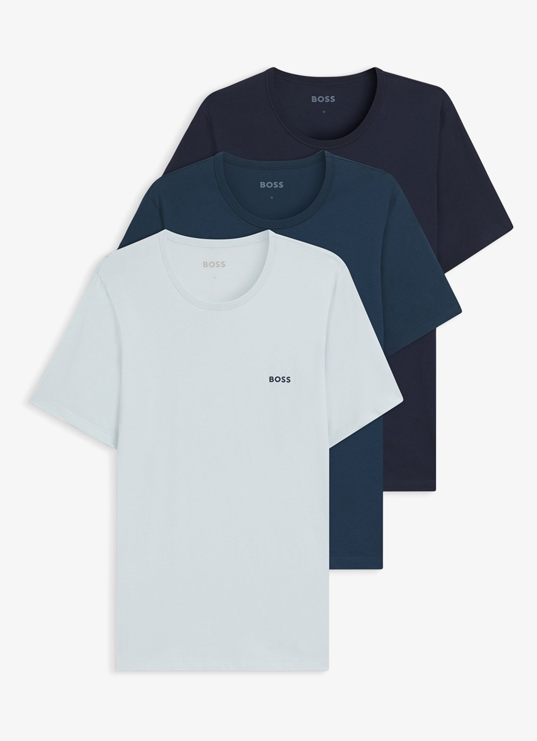 BOSS T-shirt van katoen in 3-pack - voorkant 2 zwart