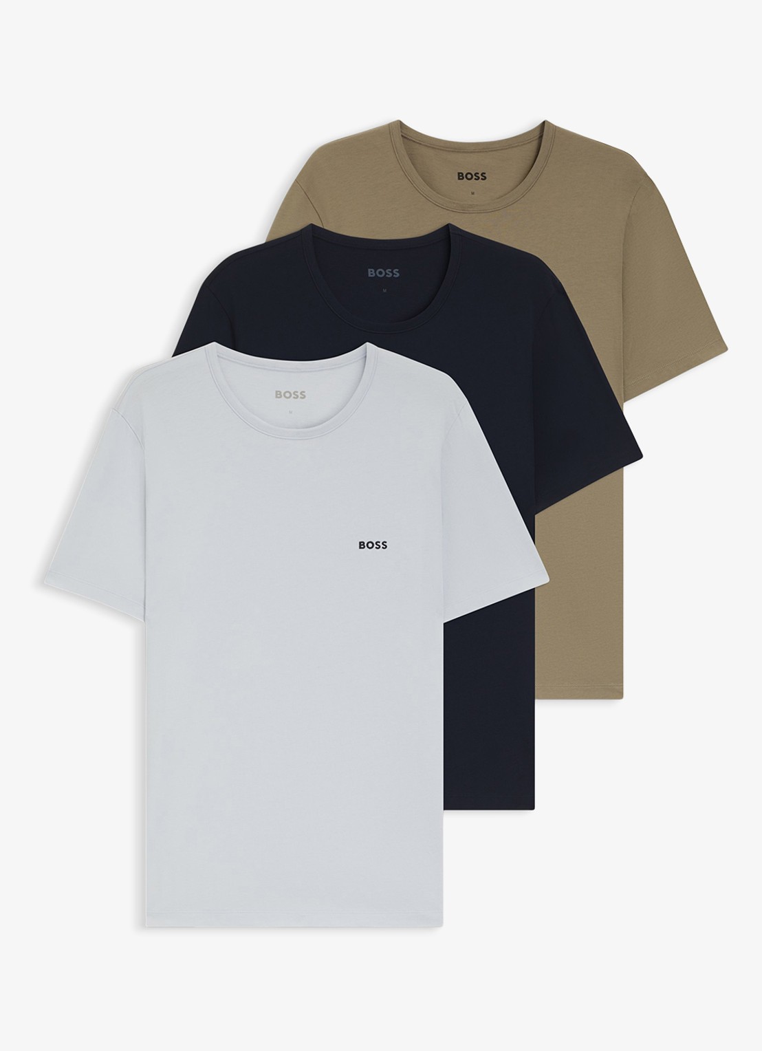 BOSS T-shirt van katoen in 3-pack - voorkant 2 donkerblauw