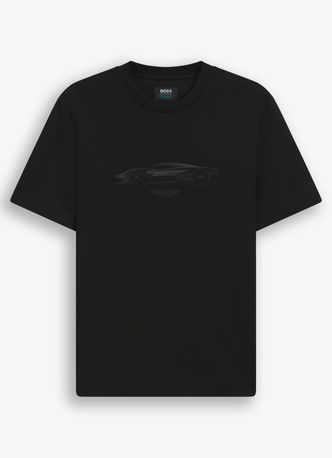 BOSS T-shirt van katoen - voorkant zwart