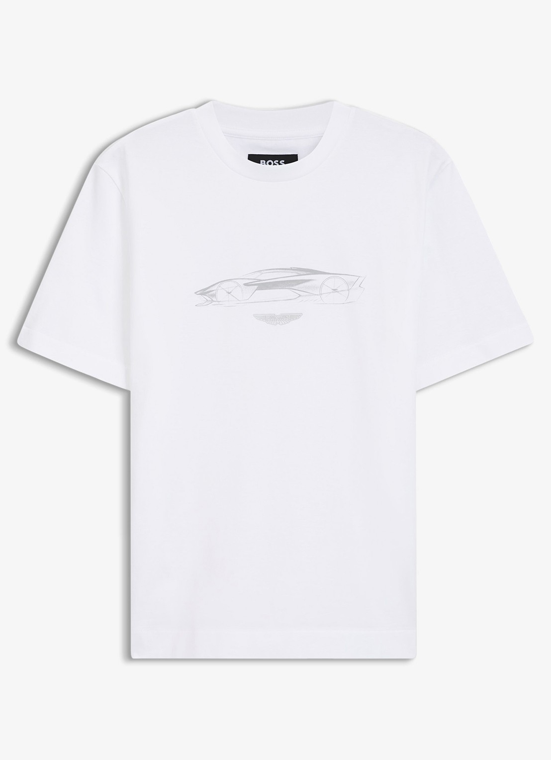 BOSS T-shirt van katoen - voorkant wit