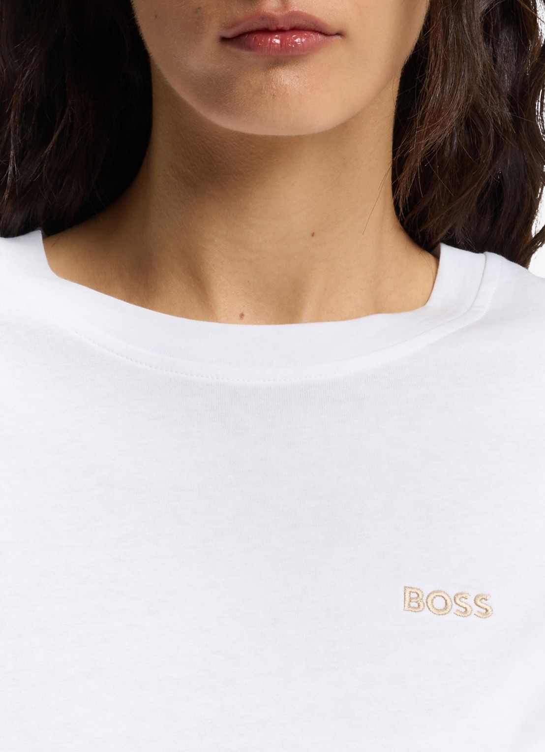 BOSS T-shirt van katoenen jersey met logodetail - detail 5 white-100 / wit