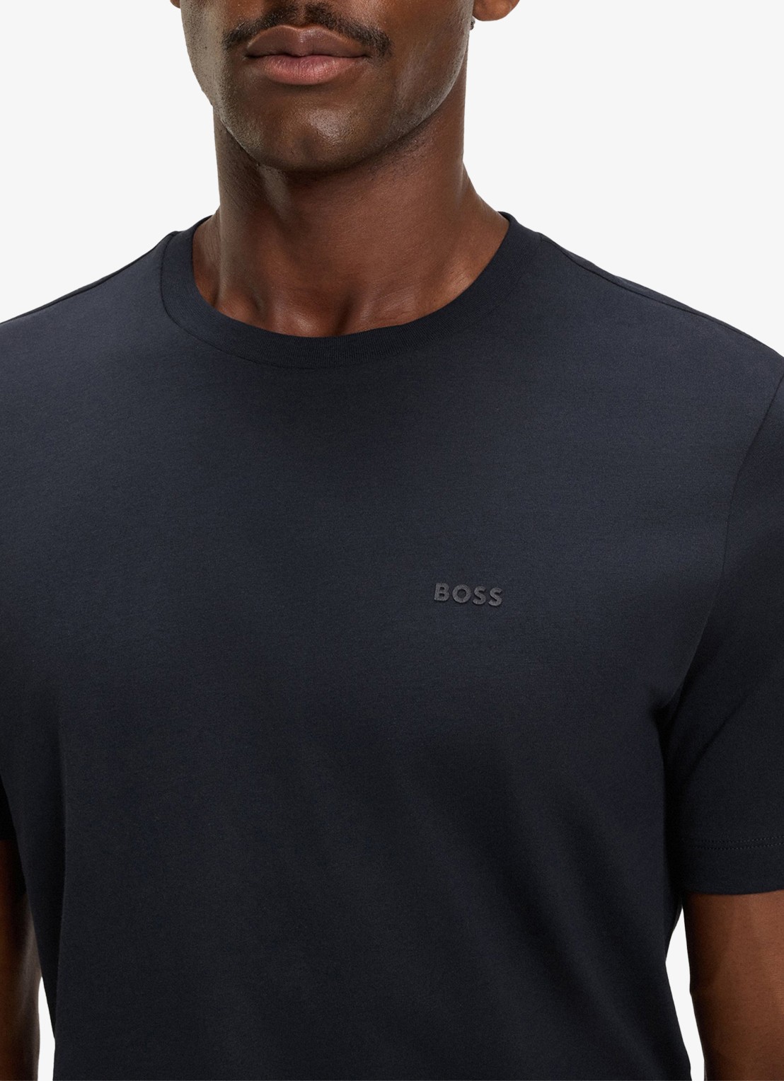 BOSS T-shirt van katoenen jersey met logodetail - detail 5 donkerblauw