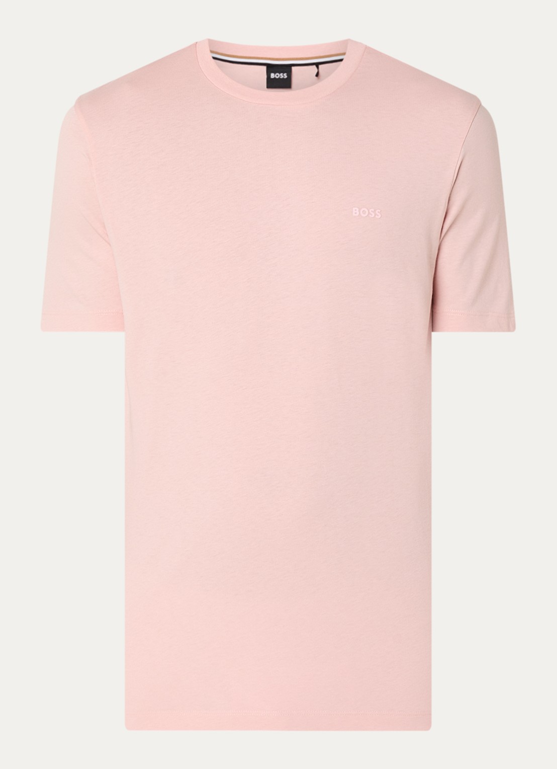 BOSS T-shirt van katoenen jersey met logodetail - voorkant 3 roze