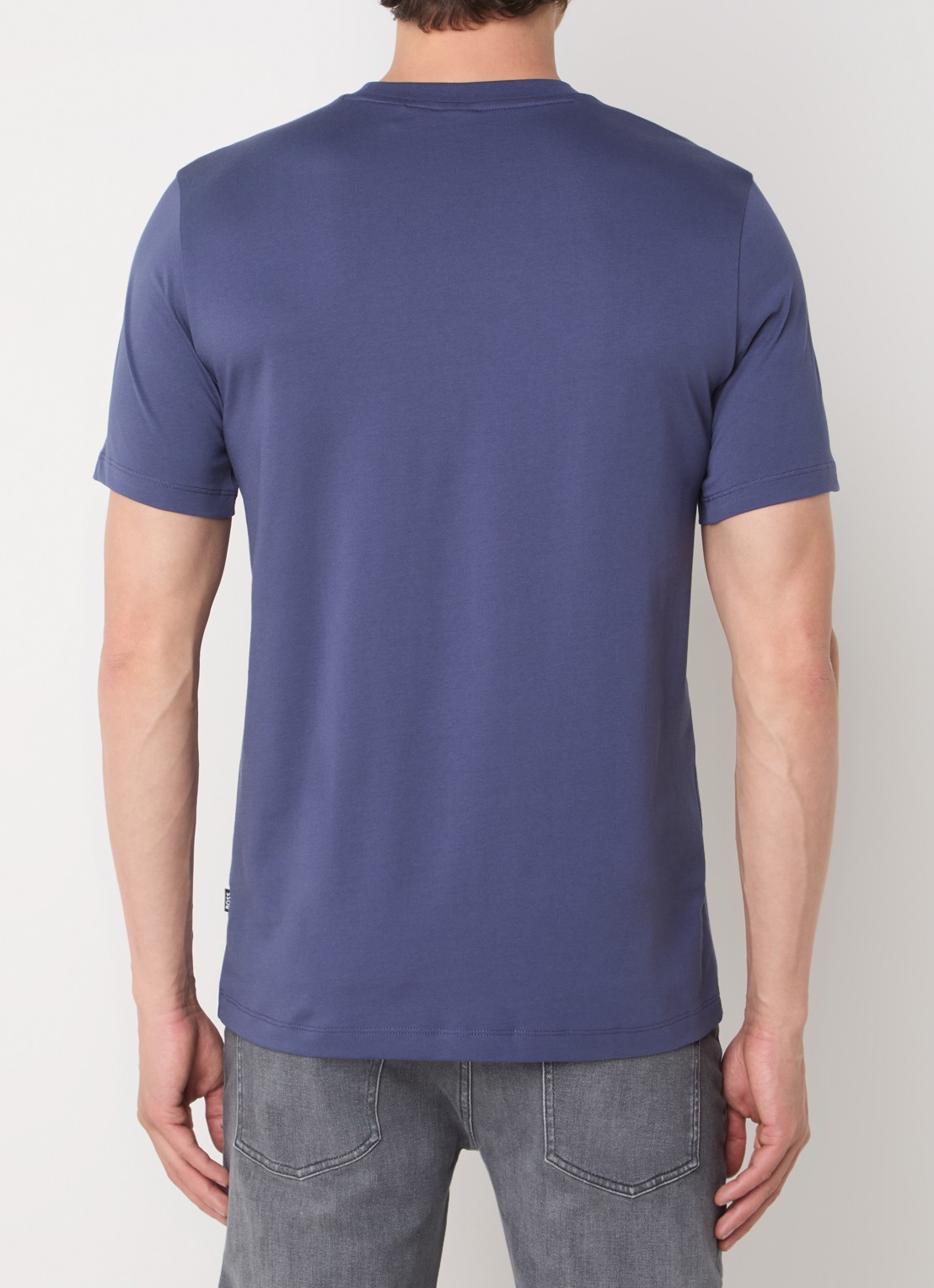 BOSS T-shirt van katoenen jersey met logodetail - achterkant 4 indigo