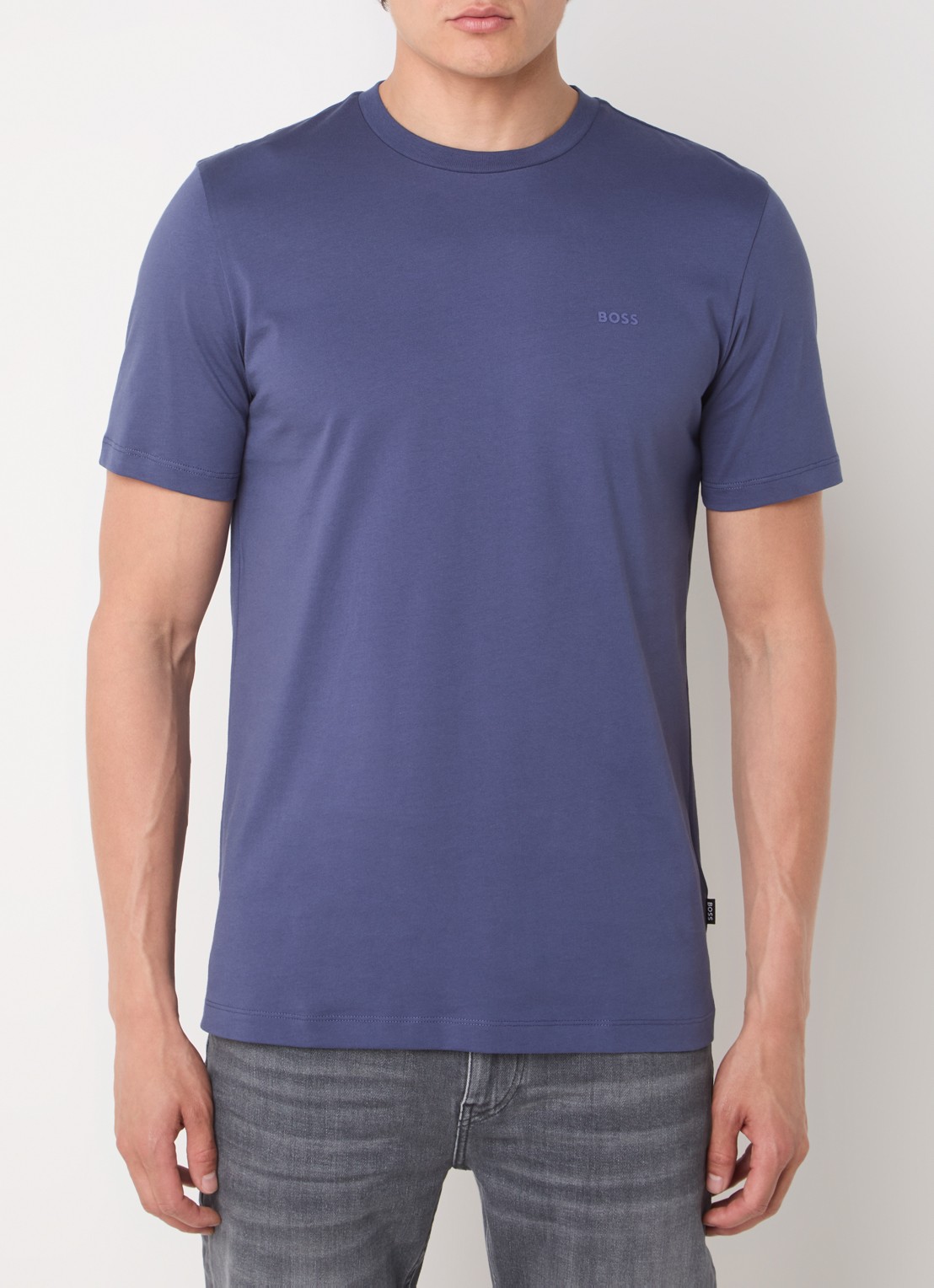 BOSS T-shirt van katoenen jersey met logodetail - detail 3 indigo
