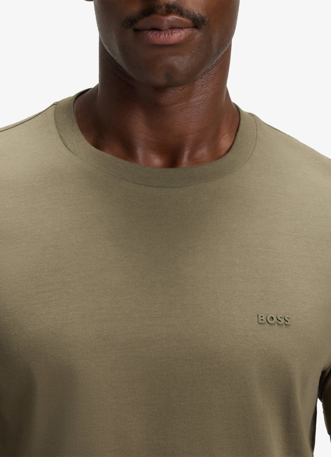 BOSS T-shirt van katoenen jersey met logodetail - detail 5 open brown / bruin