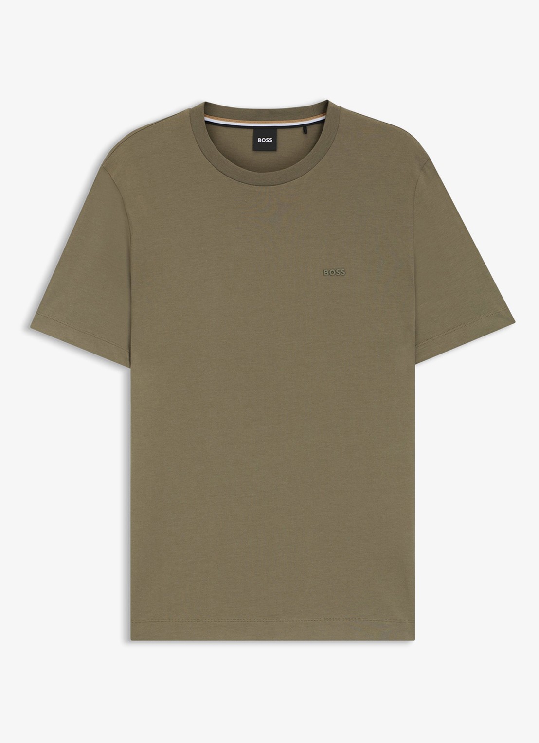 BOSS T-shirt van katoenen jersey met logodetail - voorkant 2 open brown / bruin