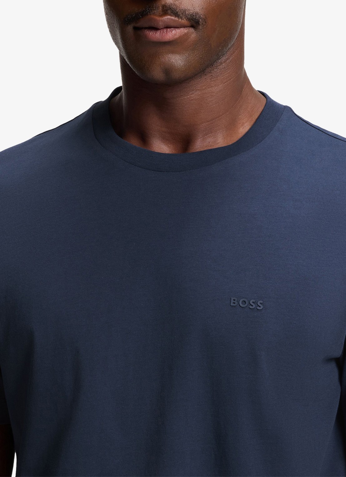BOSS T-shirt van katoenen jersey met logodetail - detail 3 royalblauw