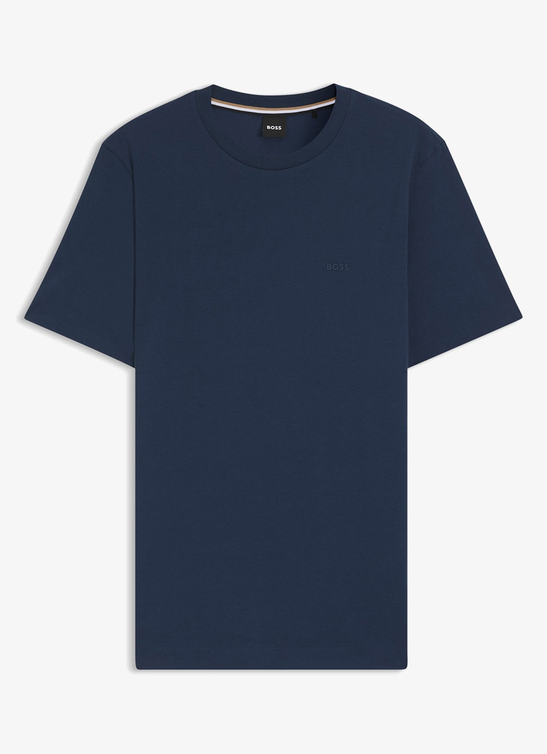 BOSS T-shirt van katoenen jersey met logodetail - voorkant 4 royalblauw