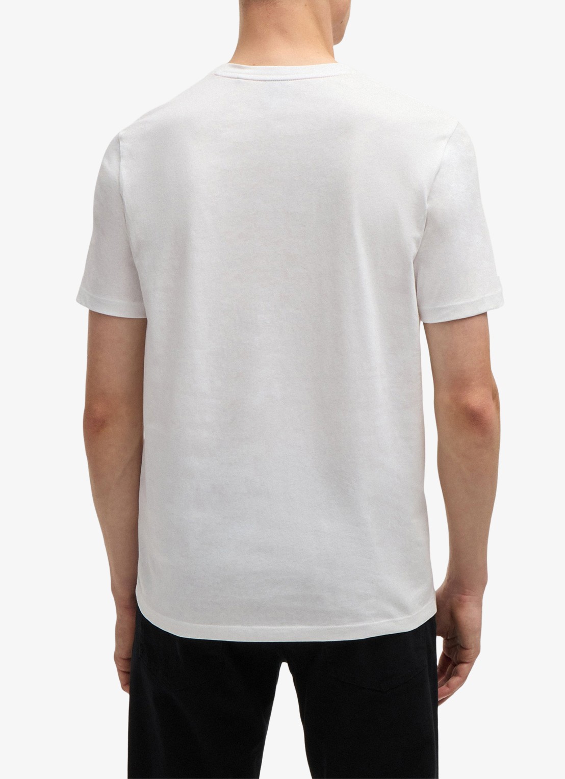 BOSS T-shirt van katoenen jersey met logopatch - achterkant 6 wit