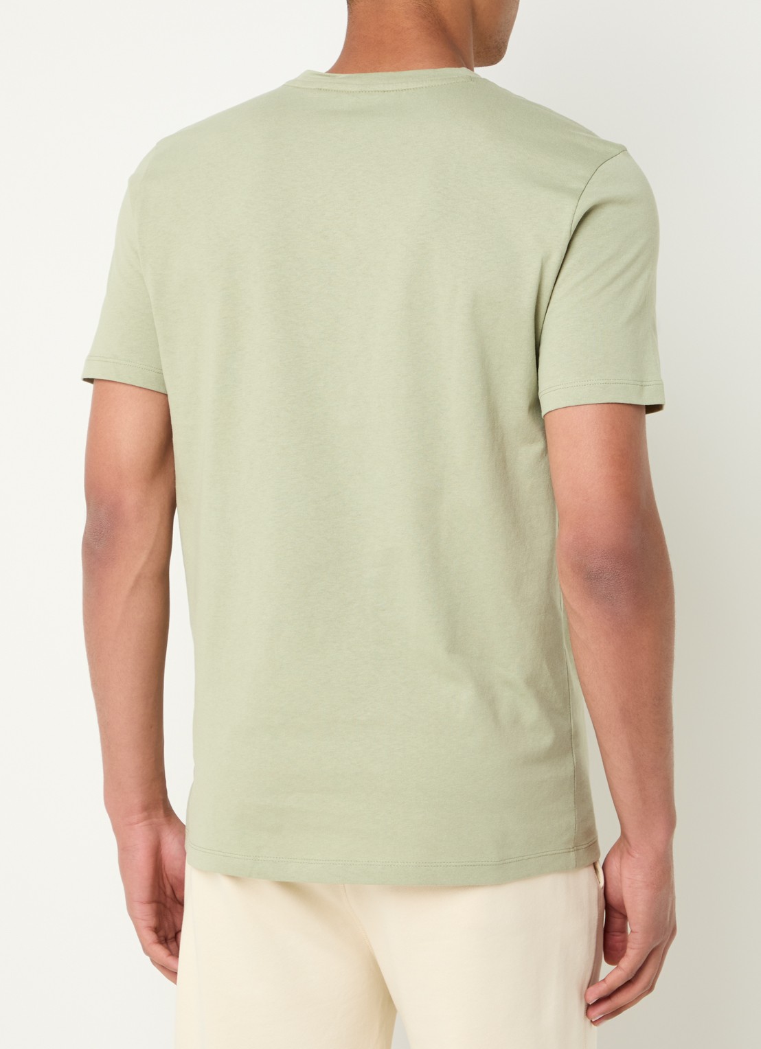 BOSS T-shirt van katoenen jersey met logopatch - achterkant 4 lindegroen