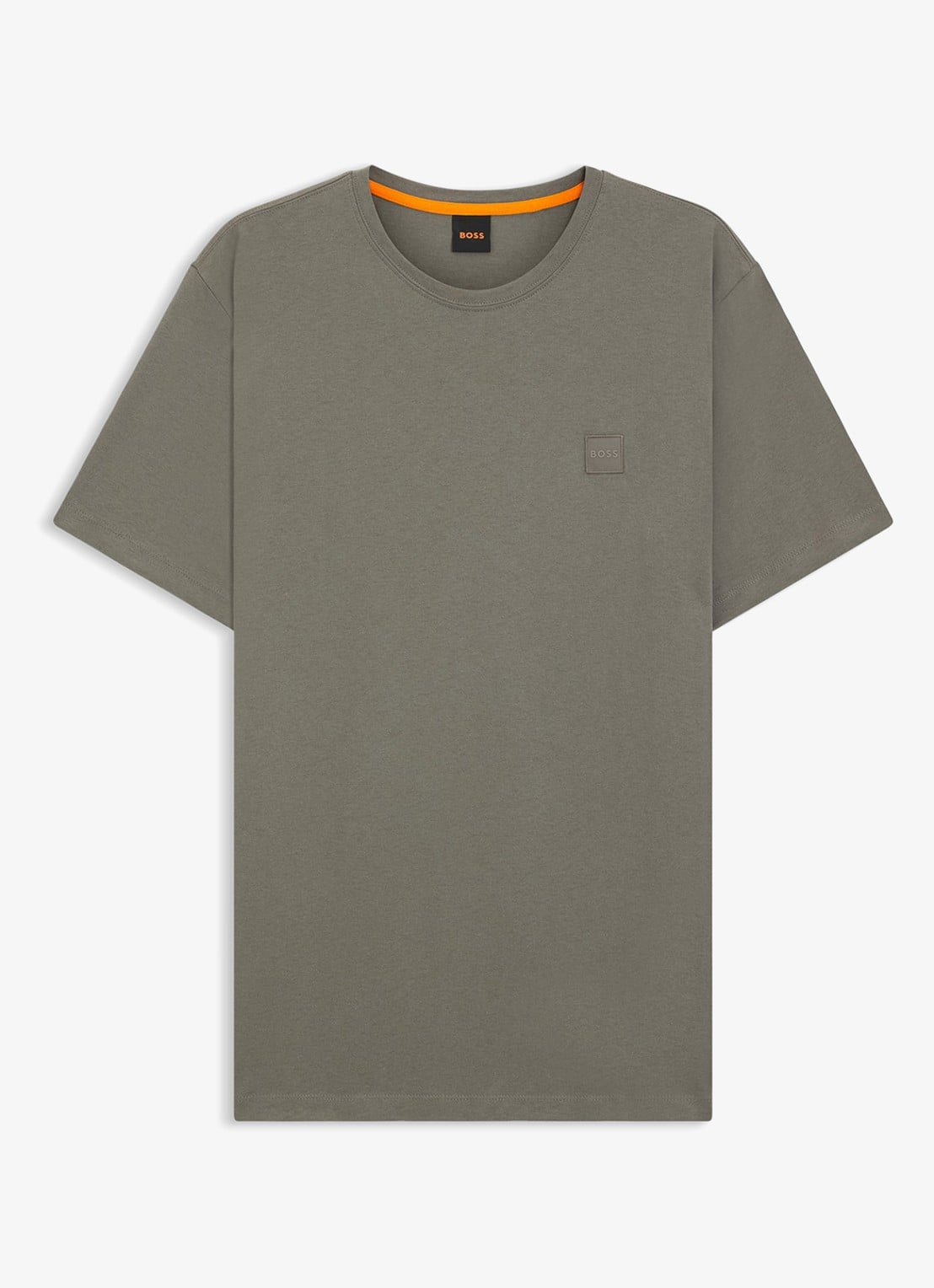 BOSS T-shirt van katoenen jersey met logopatch - voorkant open grey-076