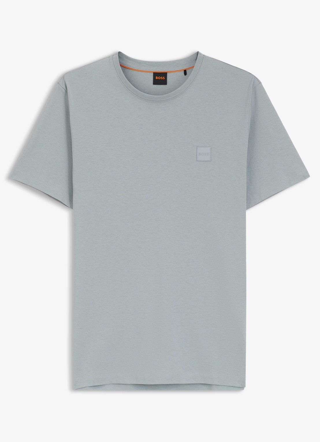 BOSS T-shirt van katoenen jersey met logopatch - voorkant open grey-084 - lichtgrijs