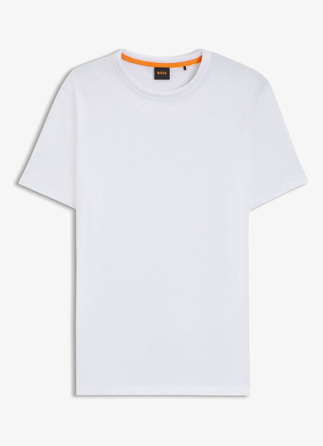 BOSS T-shirt van slubkatoen met logodetail - voorkant wit