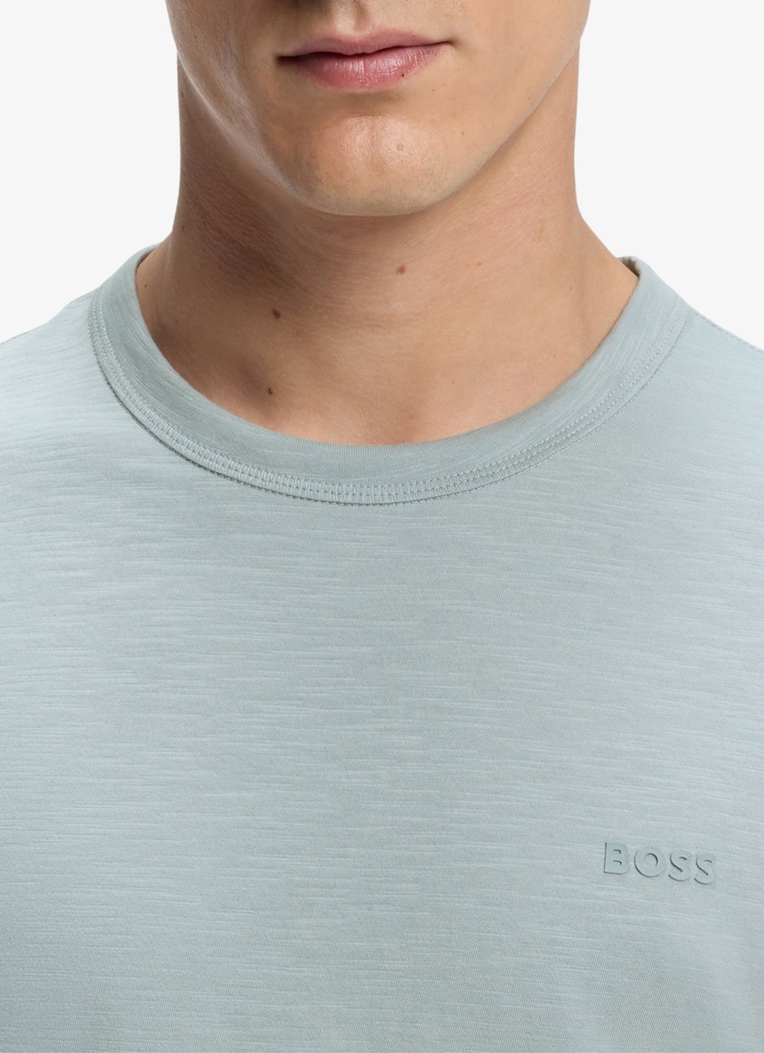 BOSS T-shirt van slubkatoen met logodetail - detail 2 open grey-084 / grijs