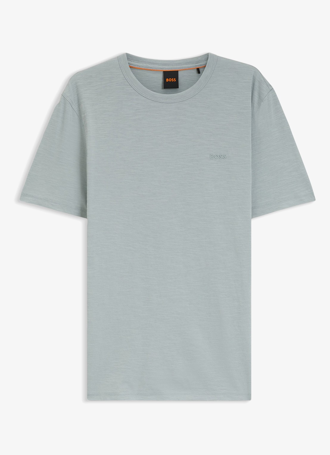 BOSS T-shirt van slubkatoen met logodetail - voorkant 4 open grey-084 / grijs