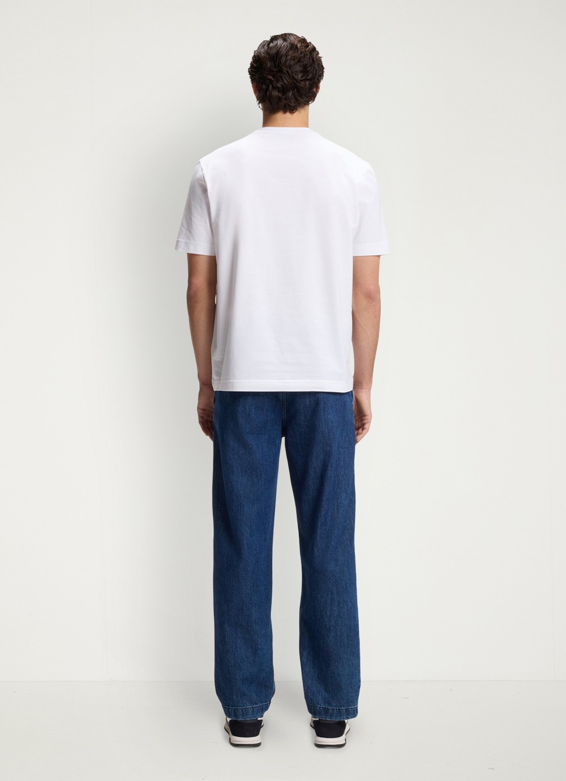 BOSS T-shirt van stretchkatoen met contrastlogo - achterkant 4 white-100 / wit