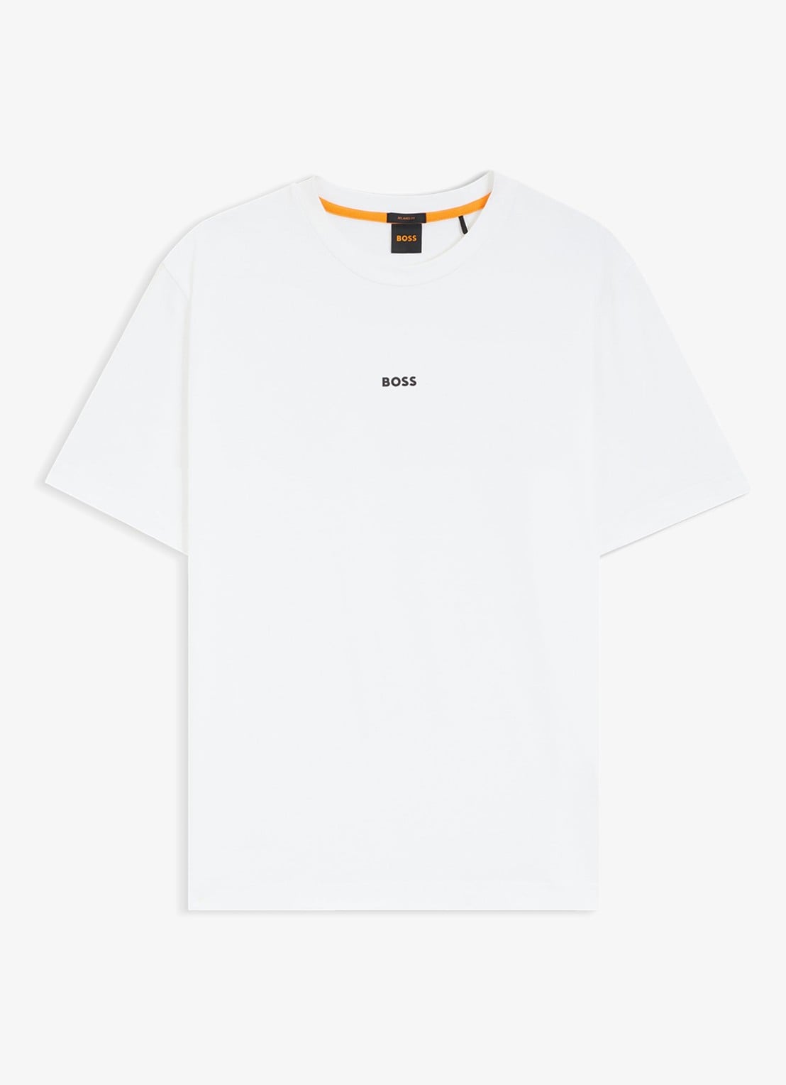 BOSS T-shirt van stretchkatoen met contrastlogo - voorkant 5 white-100 / wit