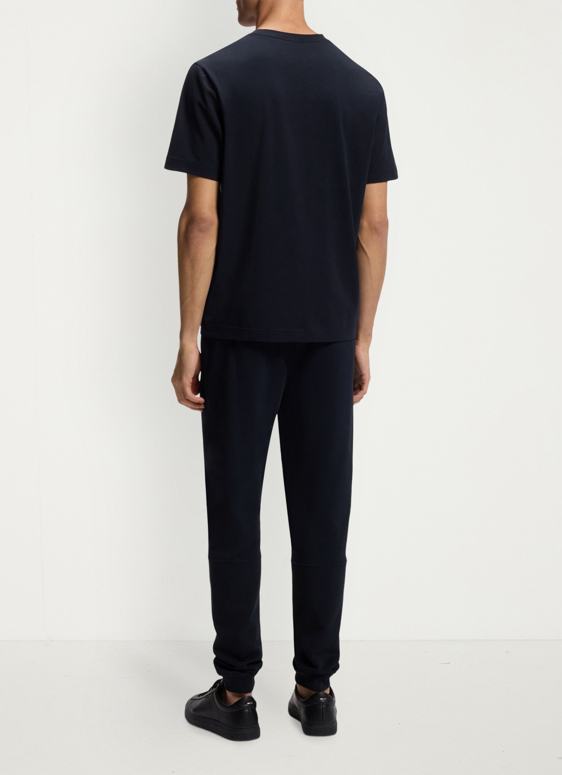 BOSS T-shirt van stretchkatoen met contrastlogo - achterkant 6 dark blue-404 / blauw