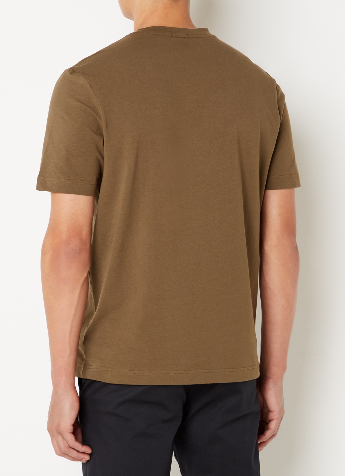 BOSS T-shirt van stretchkatoen met contrastlogo - achterkant 4 open green-368 / groen