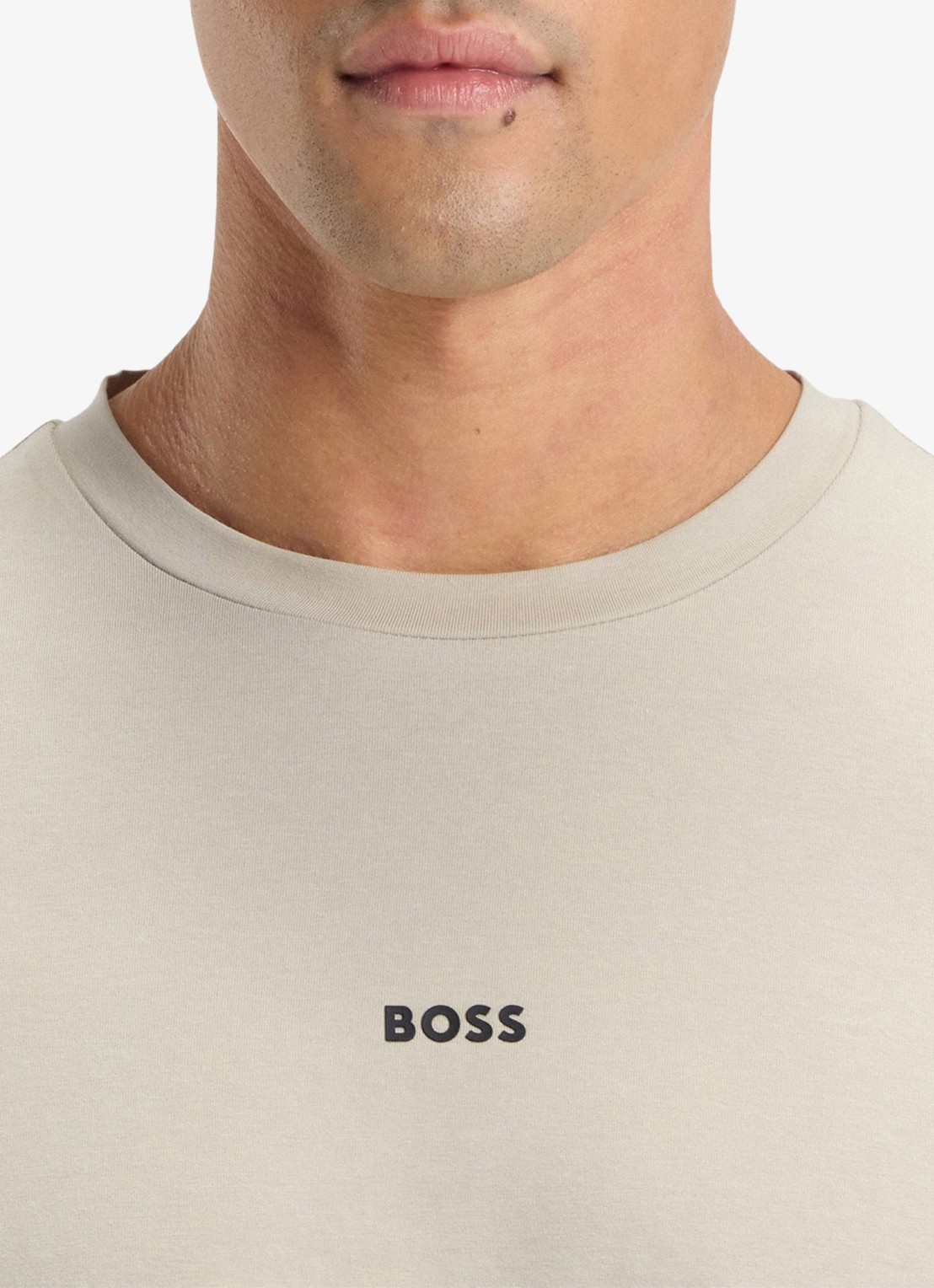 BOSS T-shirt van stretchkatoen met contrastlogo - detail 6 light beige-271 / beige