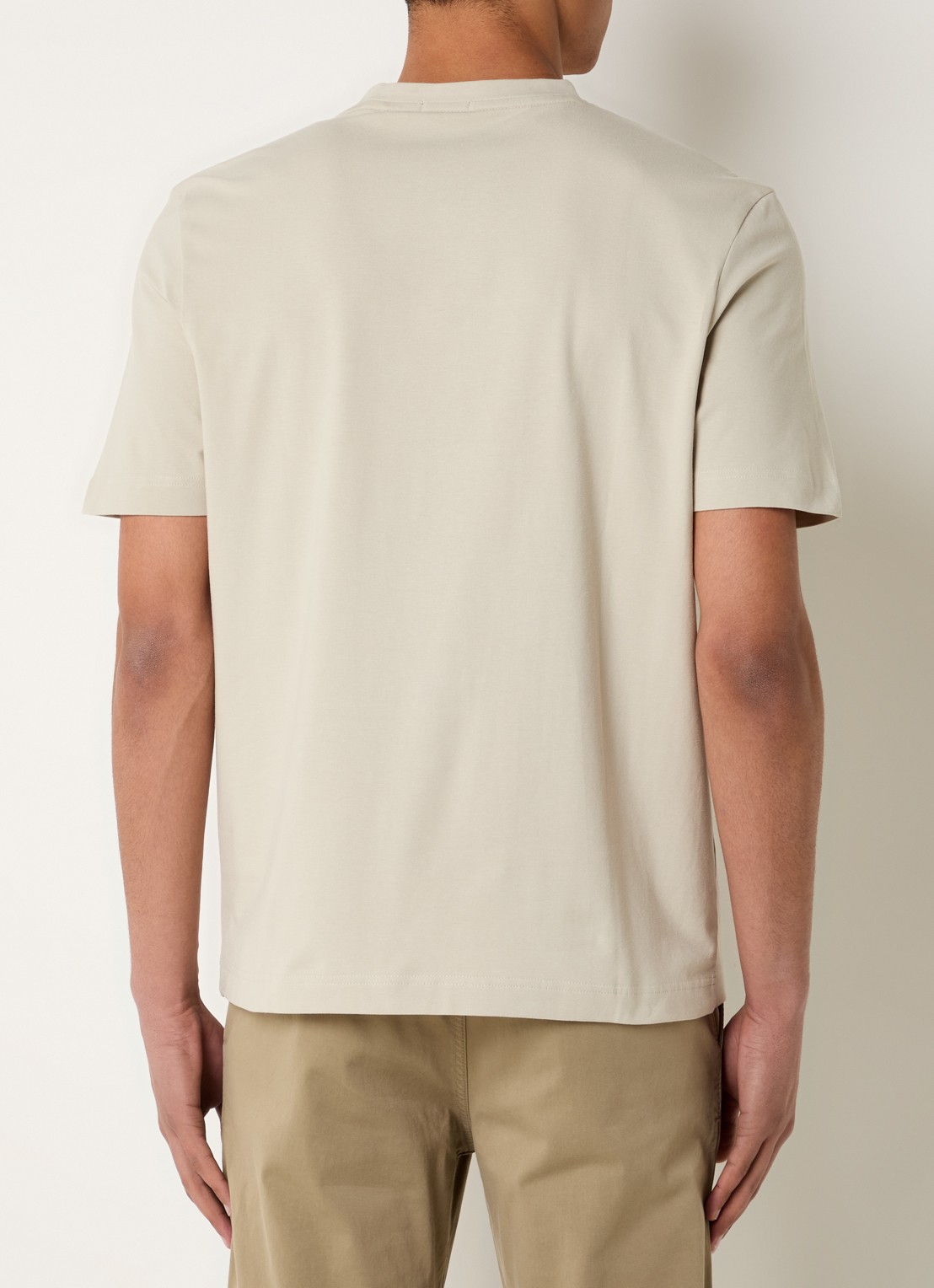 BOSS T-shirt van stretchkatoen met contrastlogo - achterkant 9 light beige-271 / beige