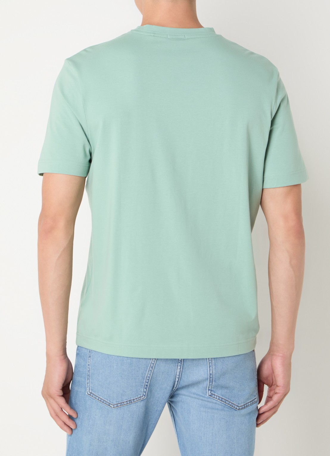 BOSS T-shirt van stretchkatoen met contrastlogo - achterkant light/pastel green-339 / groen