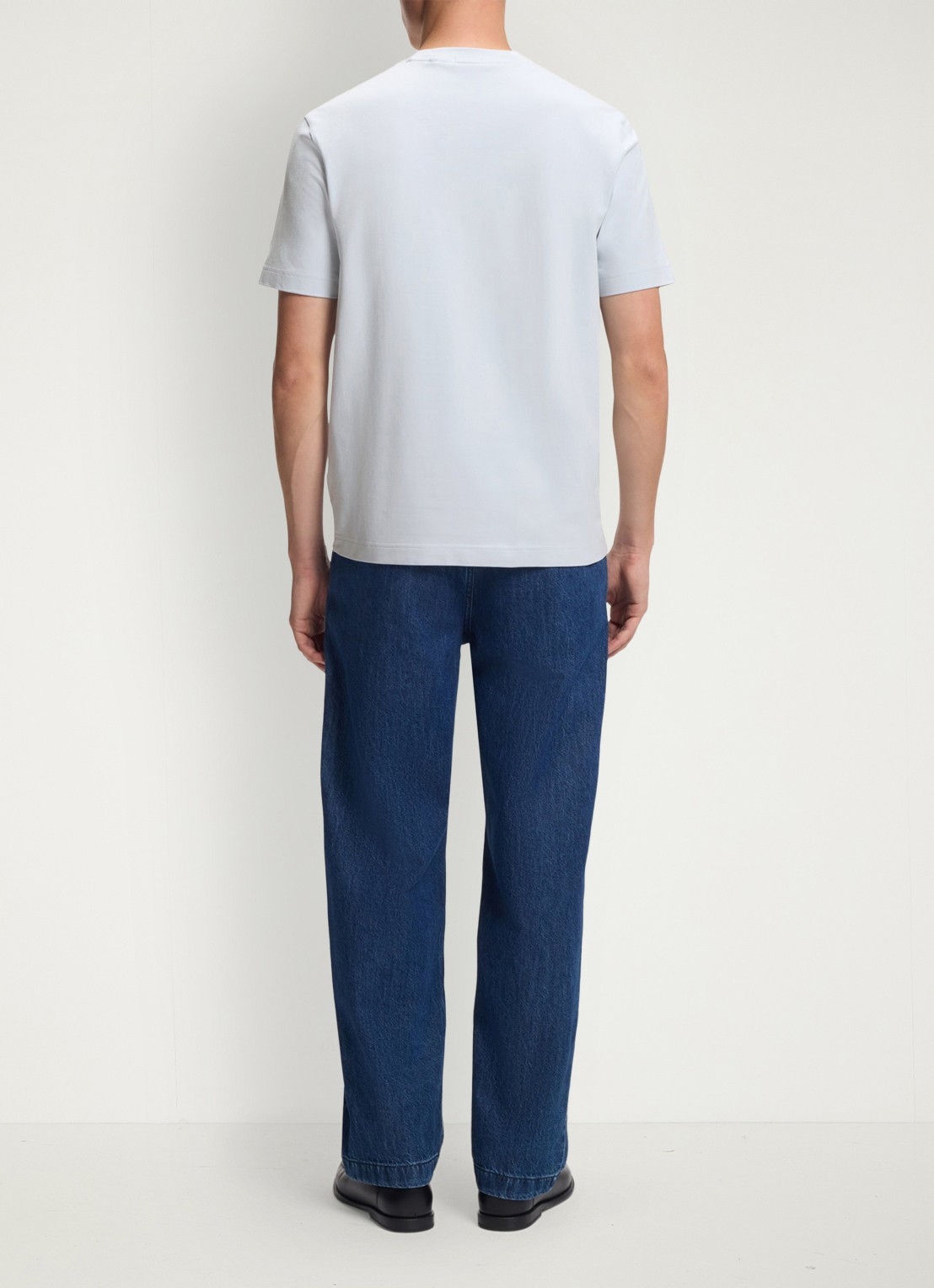 BOSS T-shirt van stretchkatoen met contrastlogo - achterkant 5 light/pastel grey-054 / grijs