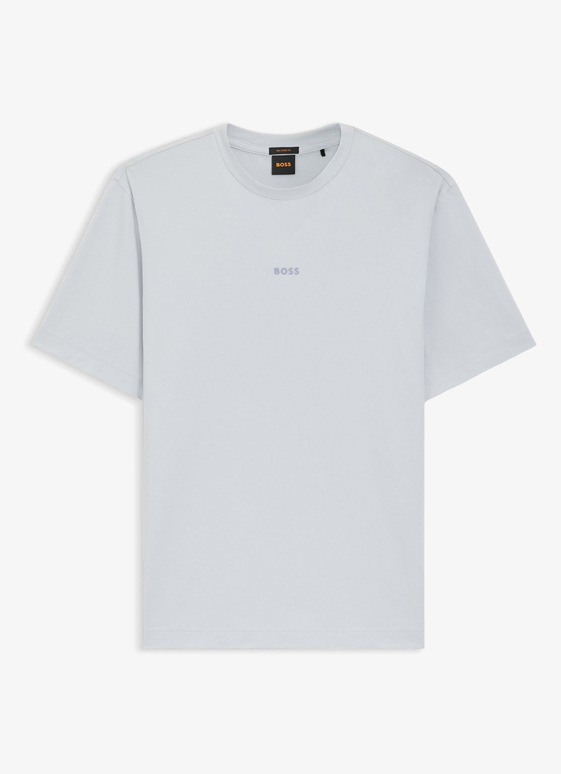 BOSS T-shirt van stretchkatoen met contrastlogo - voorkant light/pastel grey-054 / grijs
